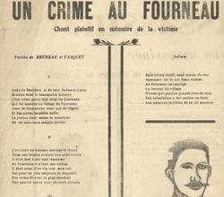 Un crime au Fourneau, chant plaintif en mémoire de la victime